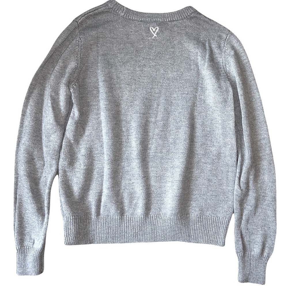 NWOT VICTORIA’S SECRET Angel Logo Gray Sweater Size Small - Picture 2 of 11
